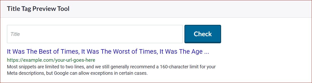 Preview how your title will look in search engine results.